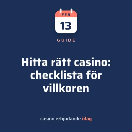Hitta rätt casino: checklista för villkoren