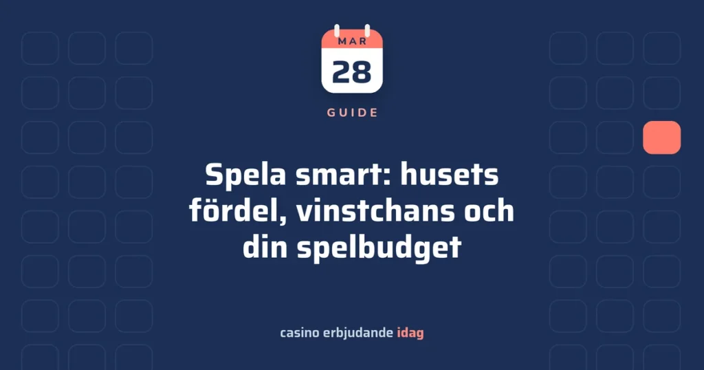 Spela smart: husets fördel, vinstchans och din spelbudget