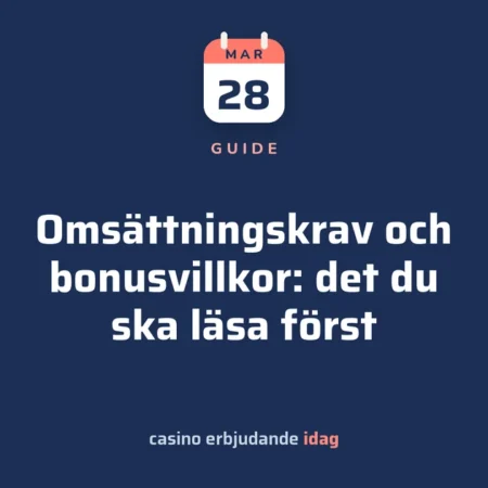Omsättningskrav och bonusvillkor: det du ska läsa först